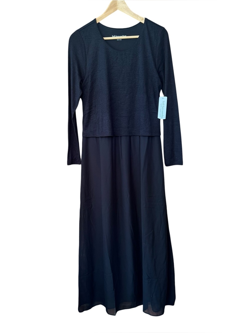NWT Soft Surroundings Black Cassie Dress Size Petitie Small